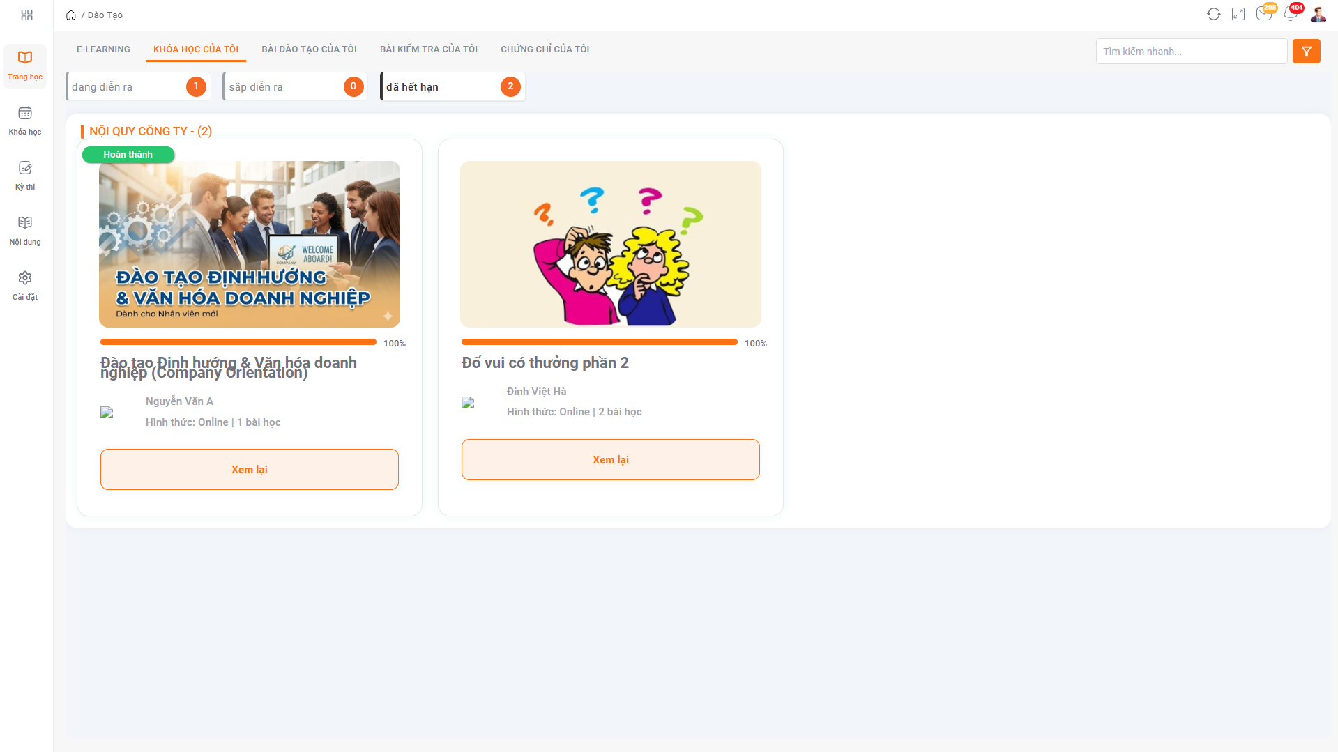 Theo dõi tiến độ và kết quả học tập nhân viên