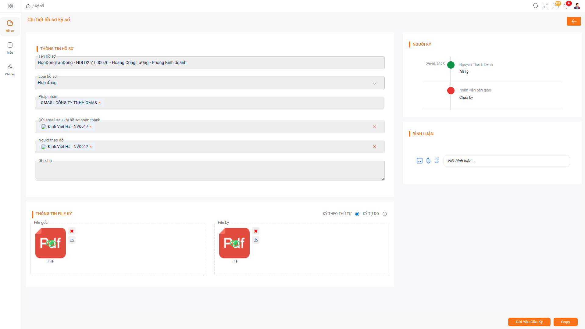 Tích hợp ký số với quy trình duyệt