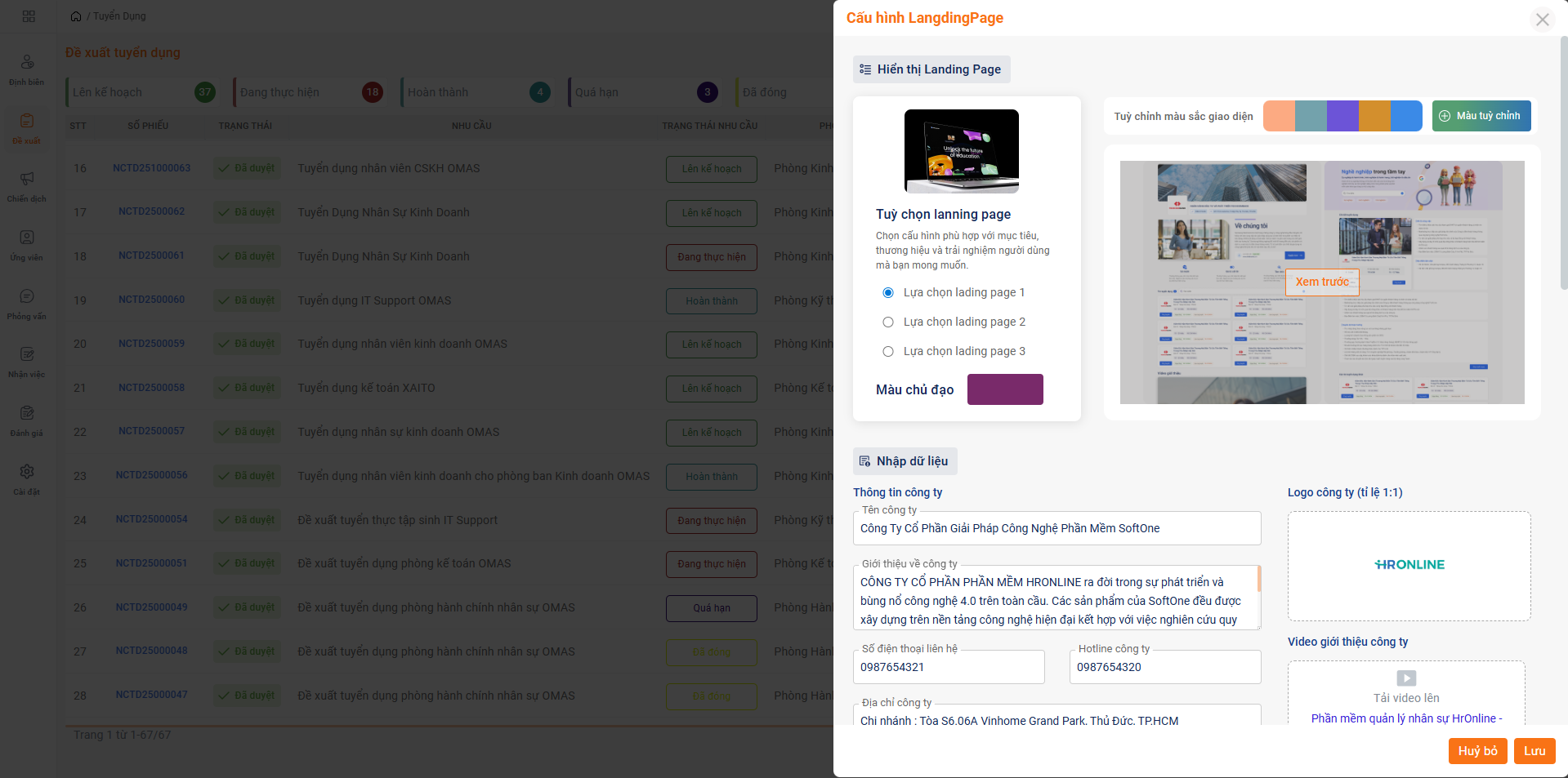Landing Page tuyển dụng