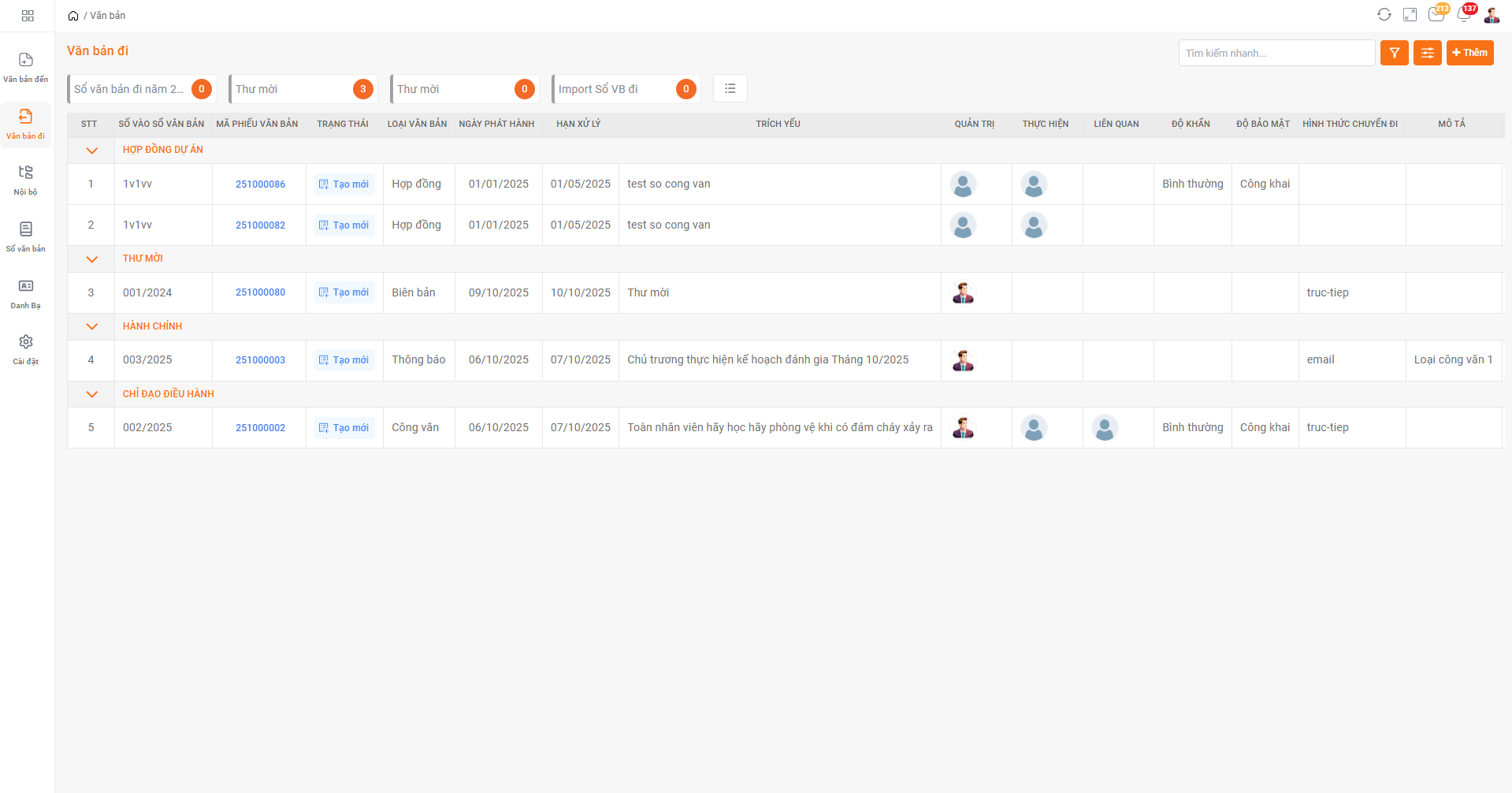 Quản lý văn bản đi